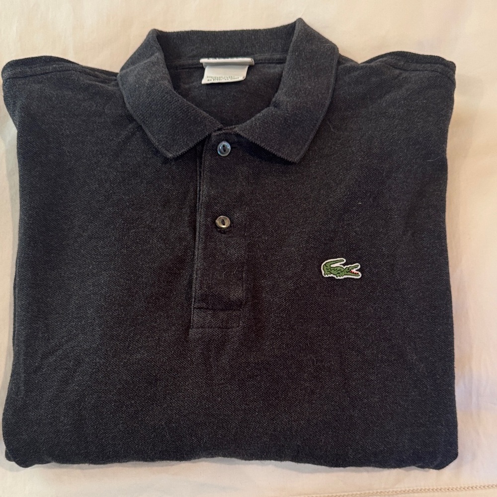 Lacoste Men's Long Sleeve Polo Shirt in Charcoal